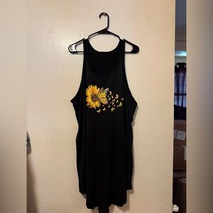 Black Sunflower Butterfly Women's Dress Size 3x